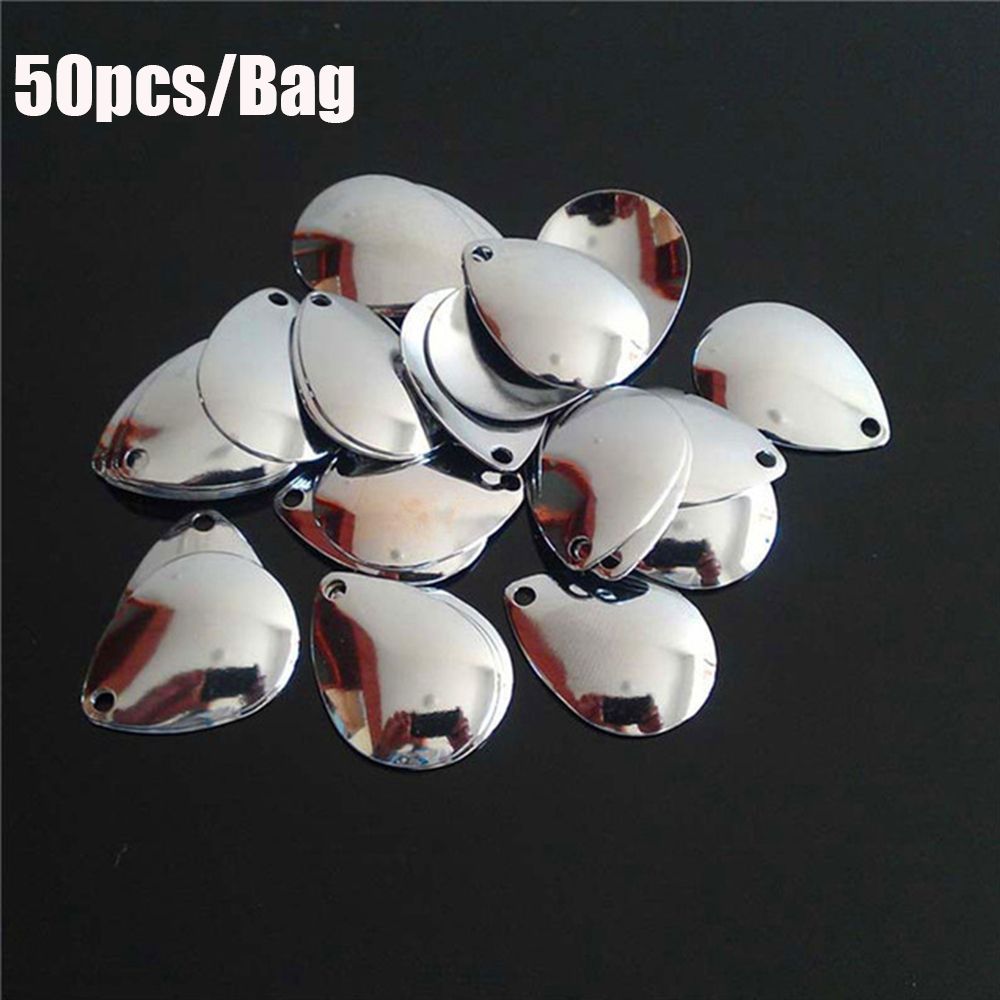 50 adet gümüş pürüzsüz nikel S - Fishing Lure Spinner incelemesi ve fiyatı
